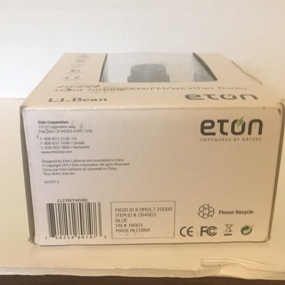 NEW OPEN BOX LL BEAN EATON FR X1 HAND TURBINE AM/FM WEATHER RADIO. - Picture 3 of 4